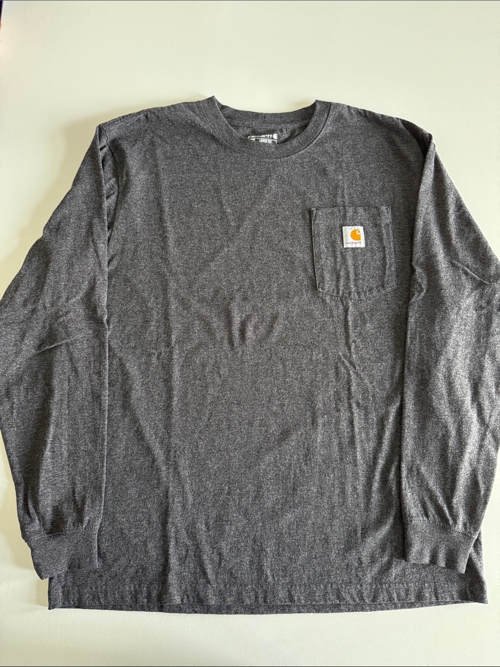 Carhartt Long-Sleeve Pocket Tee in Charcoal Heather